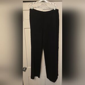 Saint John Evening Black Knit wide leg pants w/sheer design at the bottom sz 14